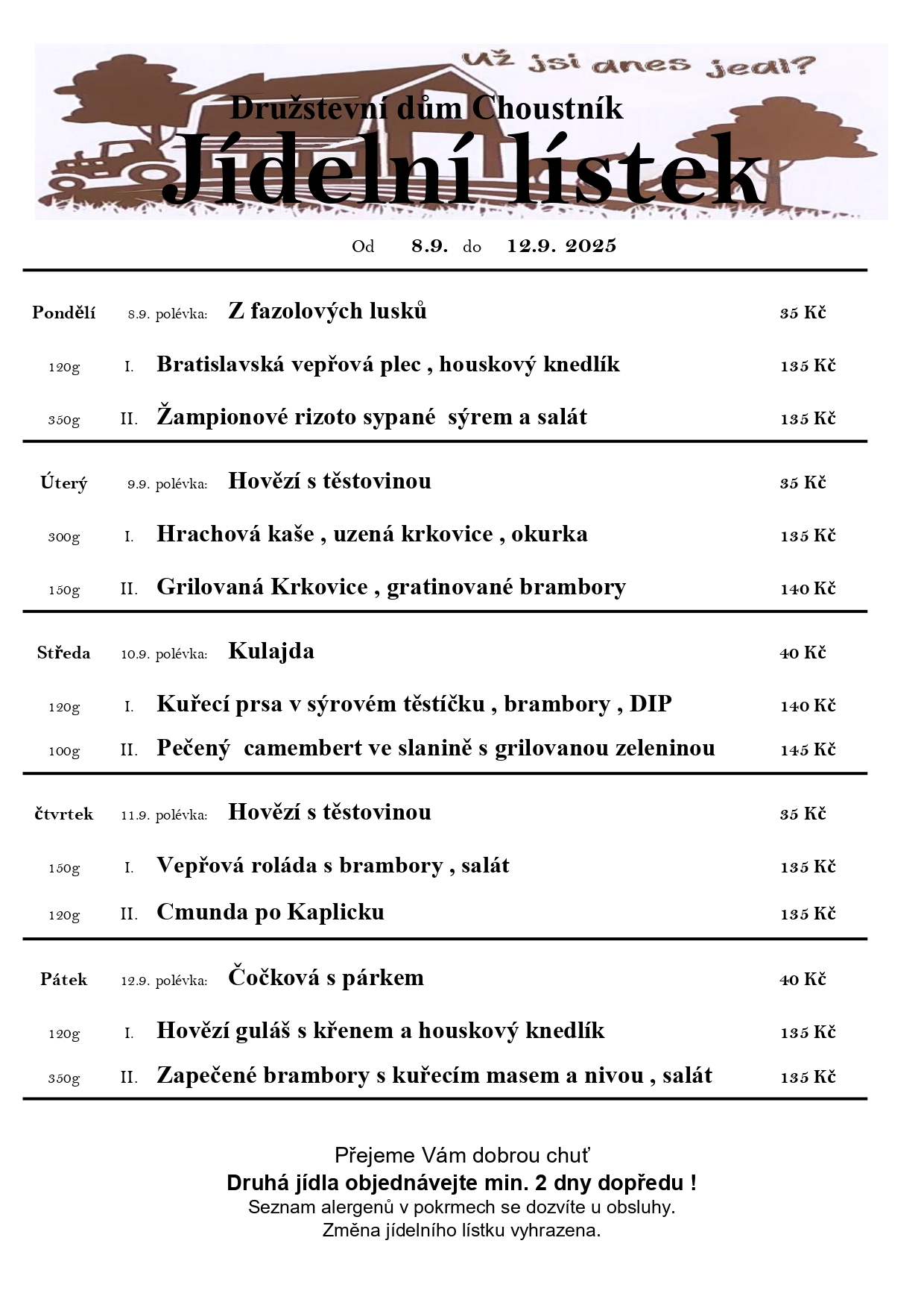 8. 9. - 12. 9. Září 2025