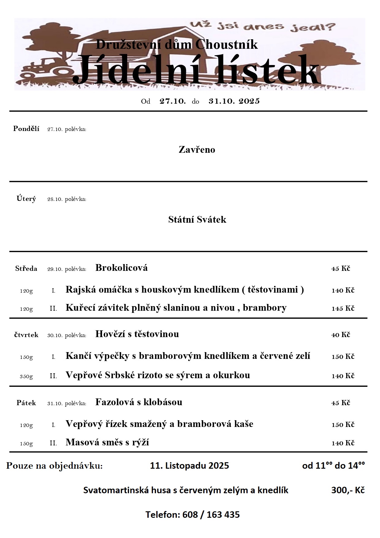  27. 10. - 31. 10. Říjen 2025