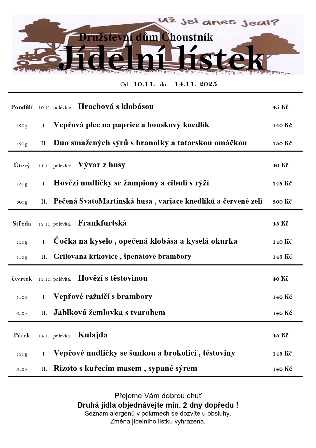 10. 11. - 14. 11. Listopad 2025
