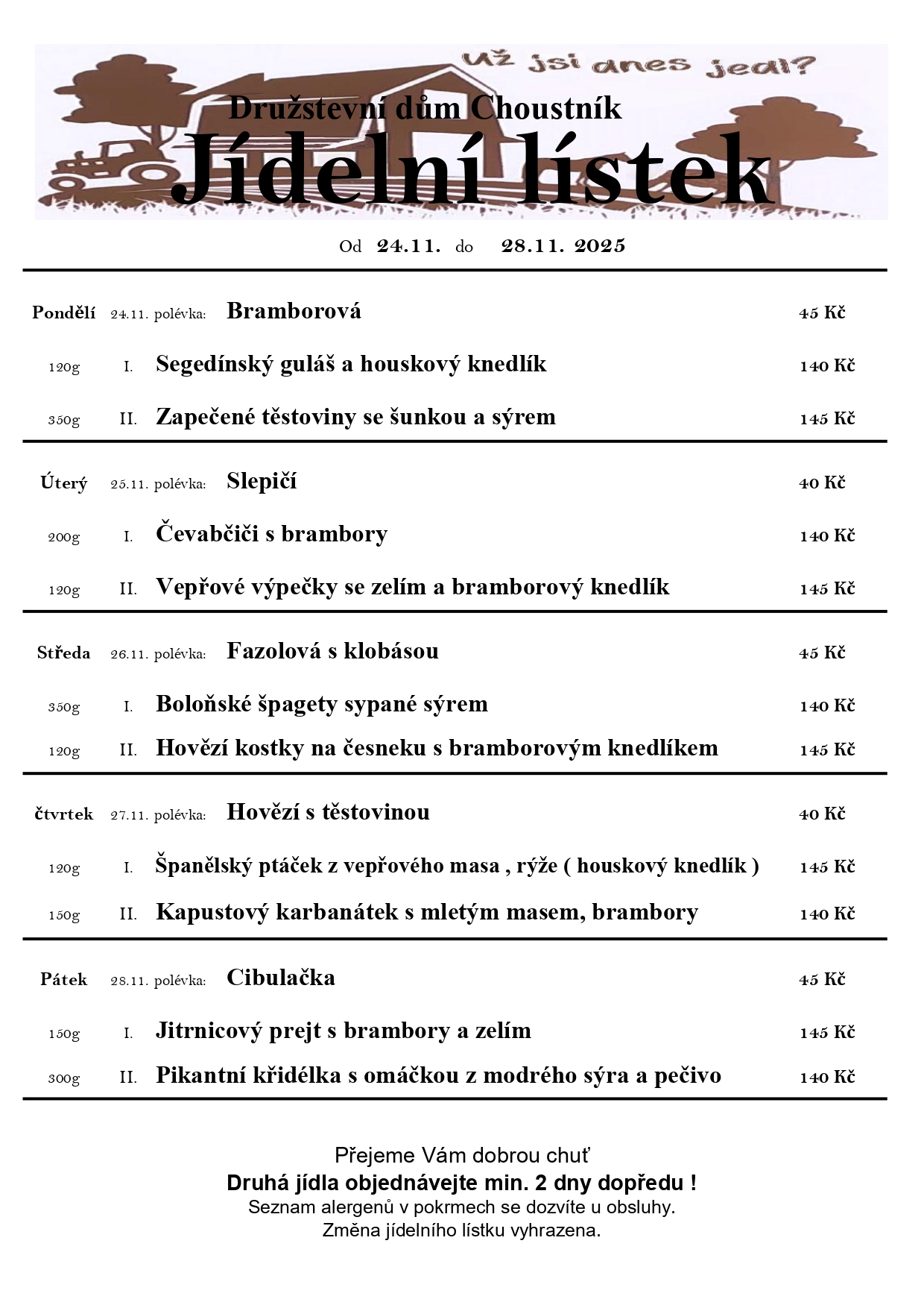 24. 11. - 28. 11. Listopad 2025