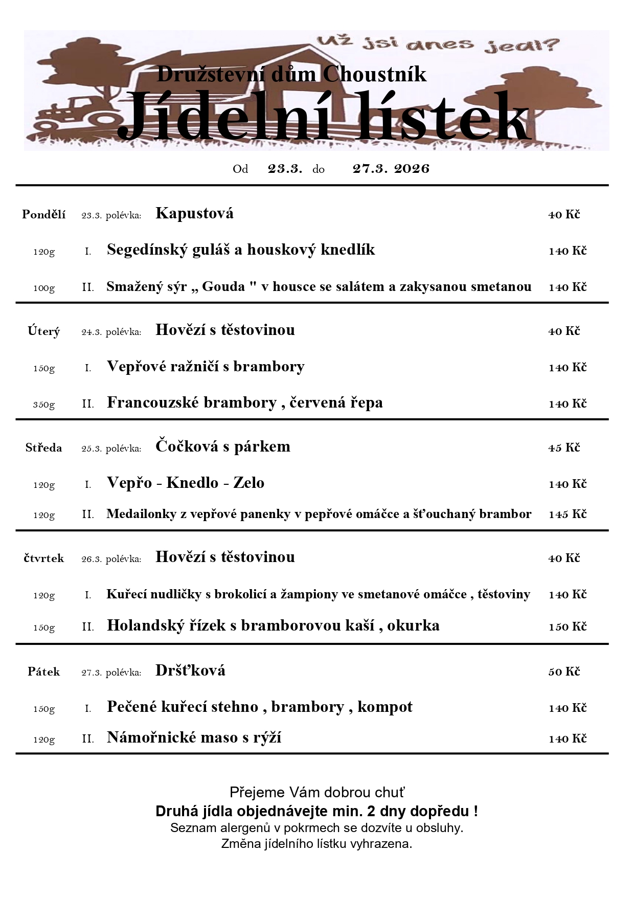23. 3. - 27. 3. Březen 2026